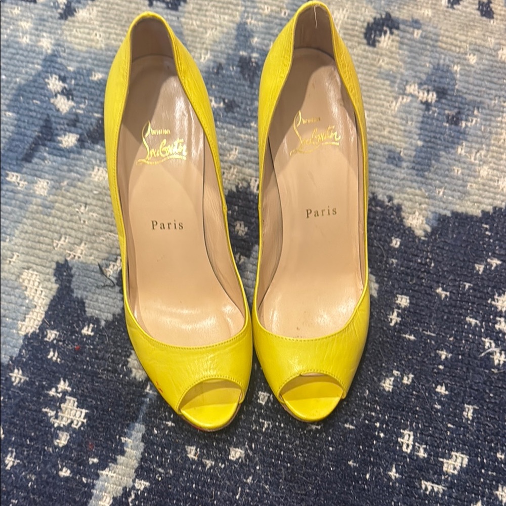 Christian Louboutin Yellow Patent Leather Heels